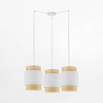 Ratanové závesné svietidlo v bielej farbe BOHO