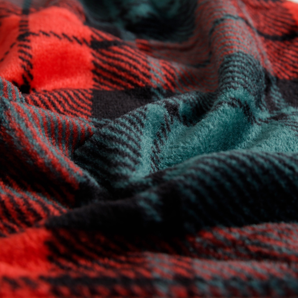 Zeleno-červená károvaná deka TYLOR 150x200 cm