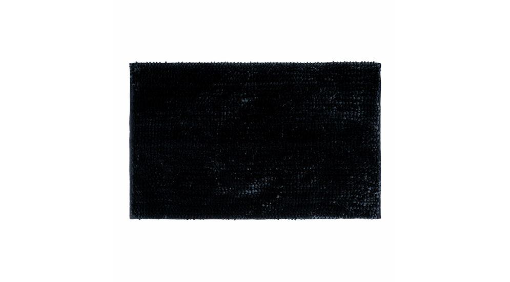 Čierny kúpeľňový koberček CHENILLE 60 x 90 cm