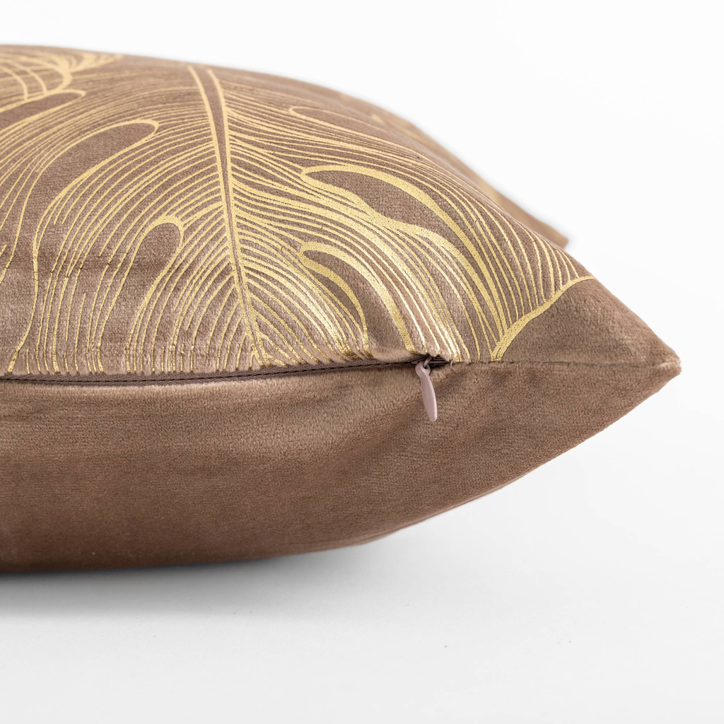 Obliečka na vankúš s motívom monstery béžovej farby AMBRO 45x45 cm