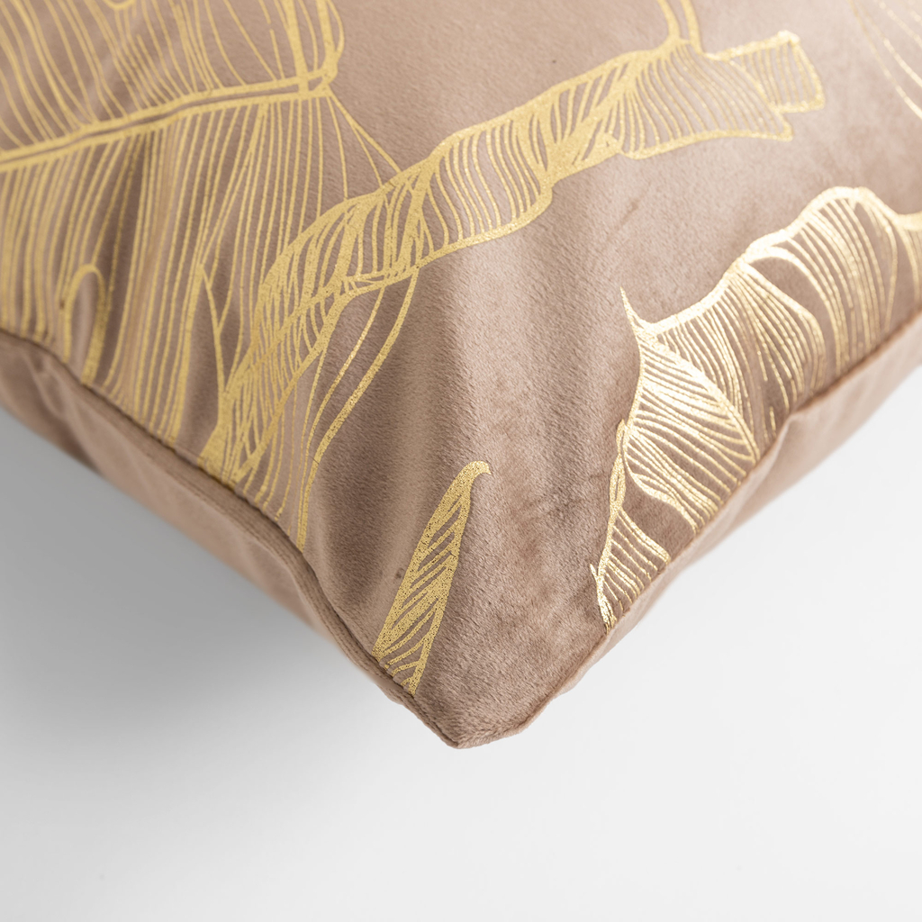 Obliečka na vankúš s motívom monstery béžovej farby AMBRO 45x45 cm