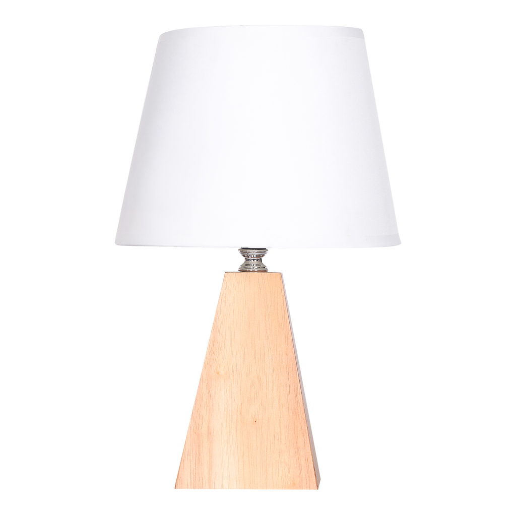 Bambusová stolná lampa s bielym tienidlom 31 cm