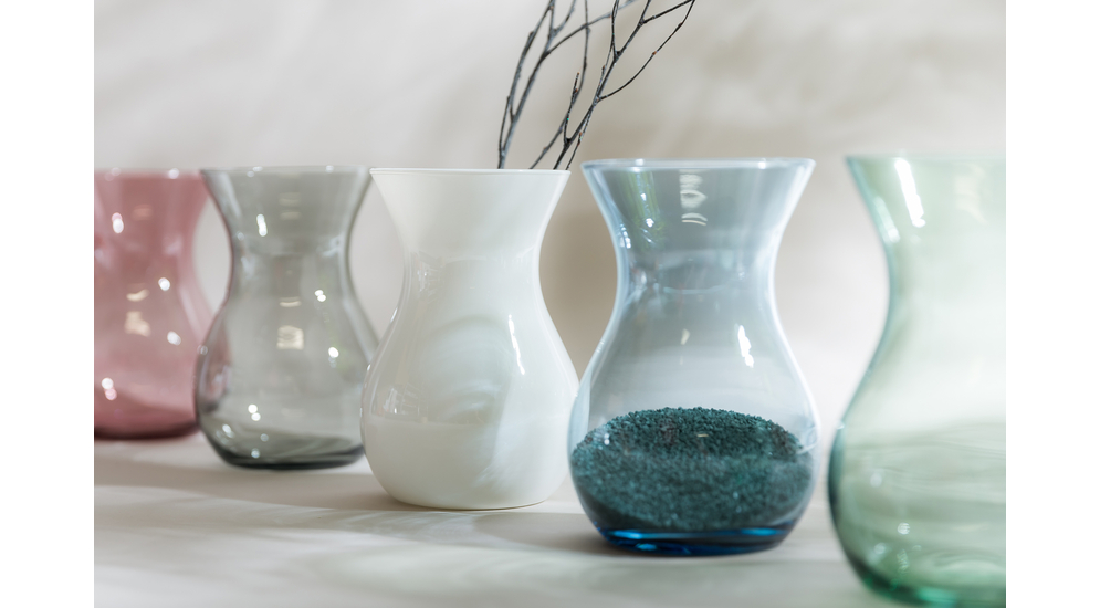 Transparentná váza ASTA sivá 18 cm