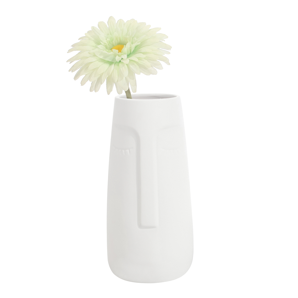 Keramická váza s tvárou biela 25,8 cm
