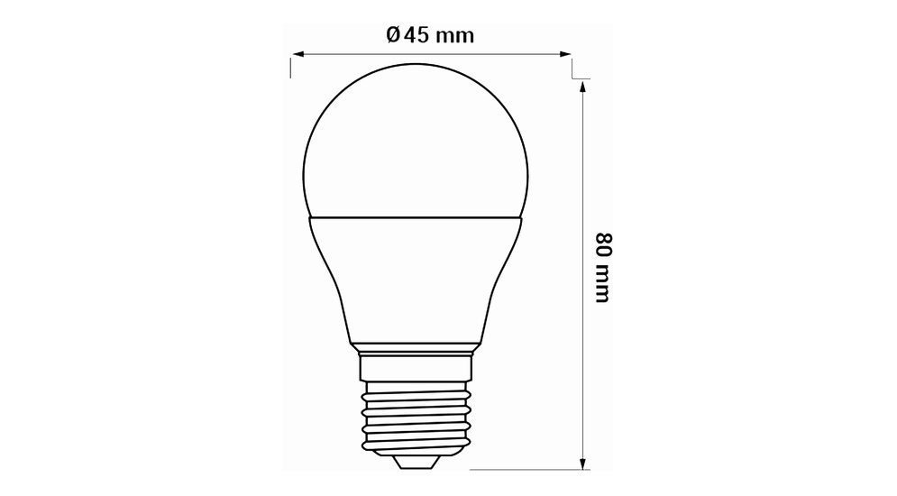 Žiarovka LED E27 5W neutrálna farba ORO-E27-G45-TOTO-5W-DW