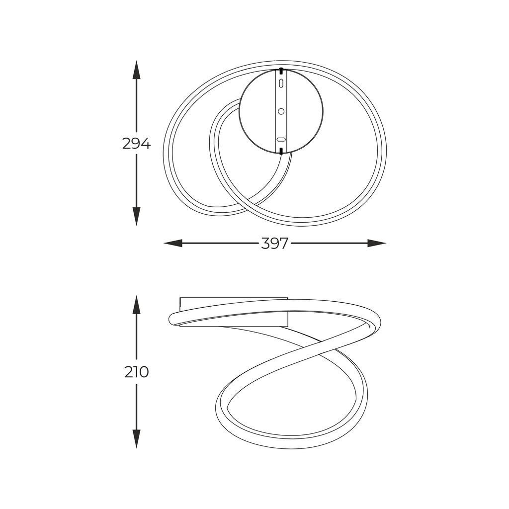 Stropné svietidlo LED CLINT čierne 40 cm