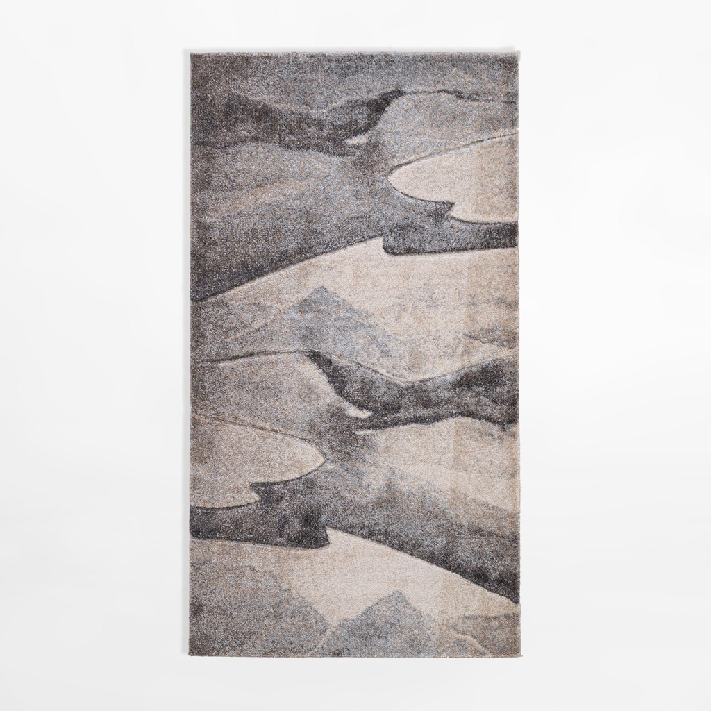 Koberec s abstraktným vzorom KERY, béžovo-sivý, 80x150 cm