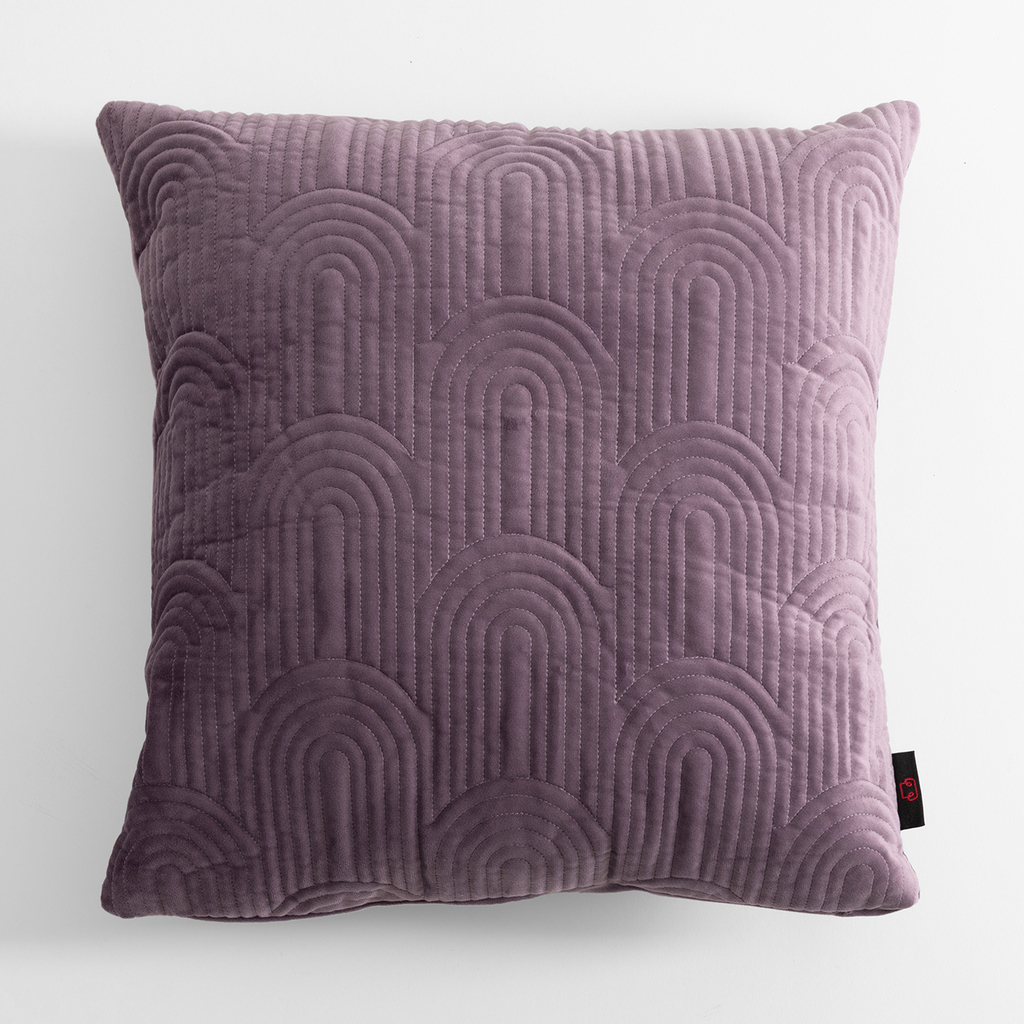 Geometrická velúrová obliečka na vankúš fialová JONES 45x45 cm