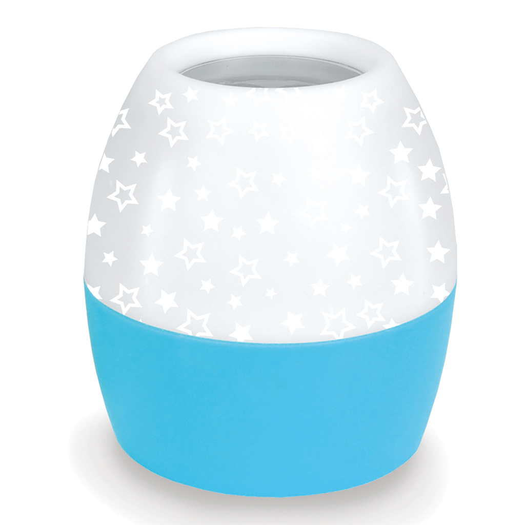 Nočná lampa s projektorom bielo-modrá