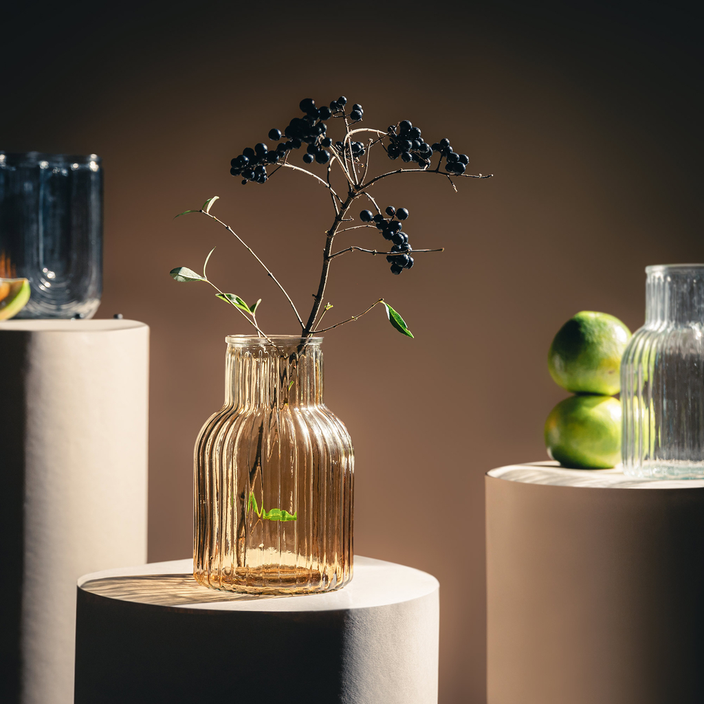 Hnedá váza IRIS 12,5x20,5 cm