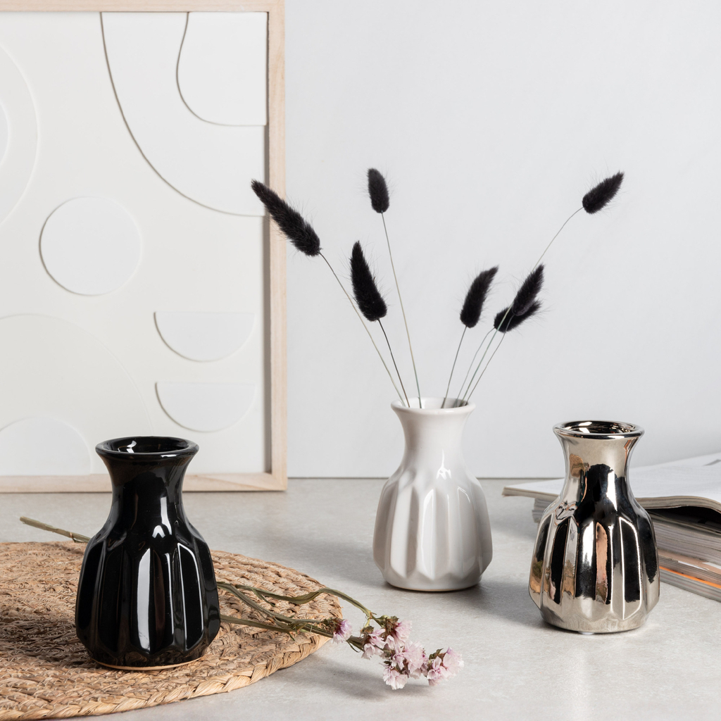 Keramická váza biela 12 cm