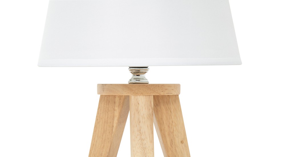 Trojnožková stolná lampa biele tienidlo 31 cm