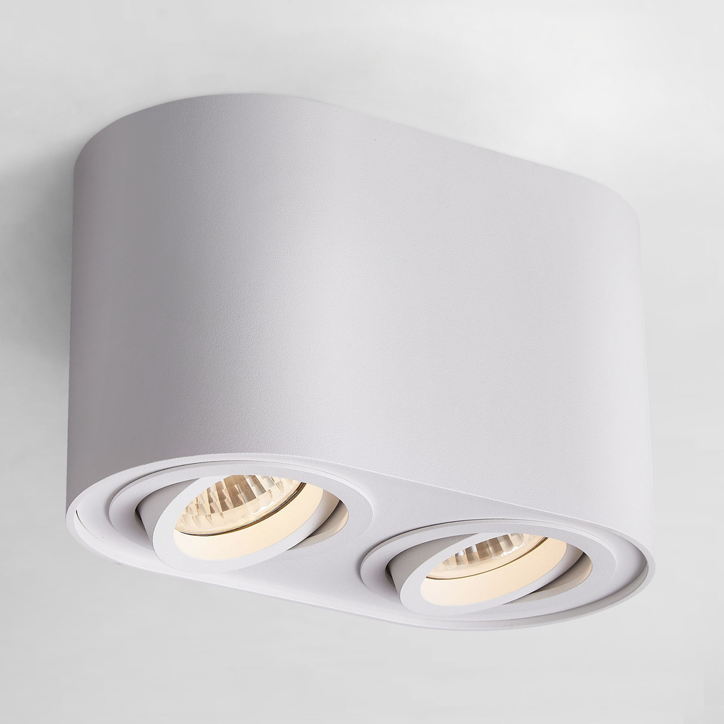 Bodové svietidlo prisadené na strop biele RONDOC, 2xGU10