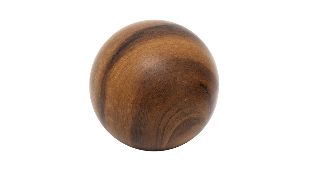 Keramická guľa s efektom dreva, 8 cm