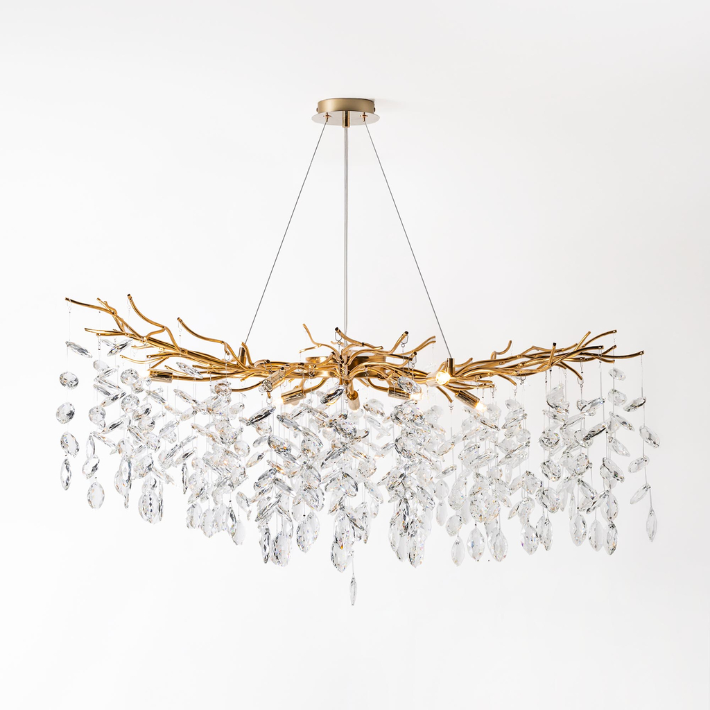 Luster na lanku glamour zlatý CINDY fi100 cm, 10xG9