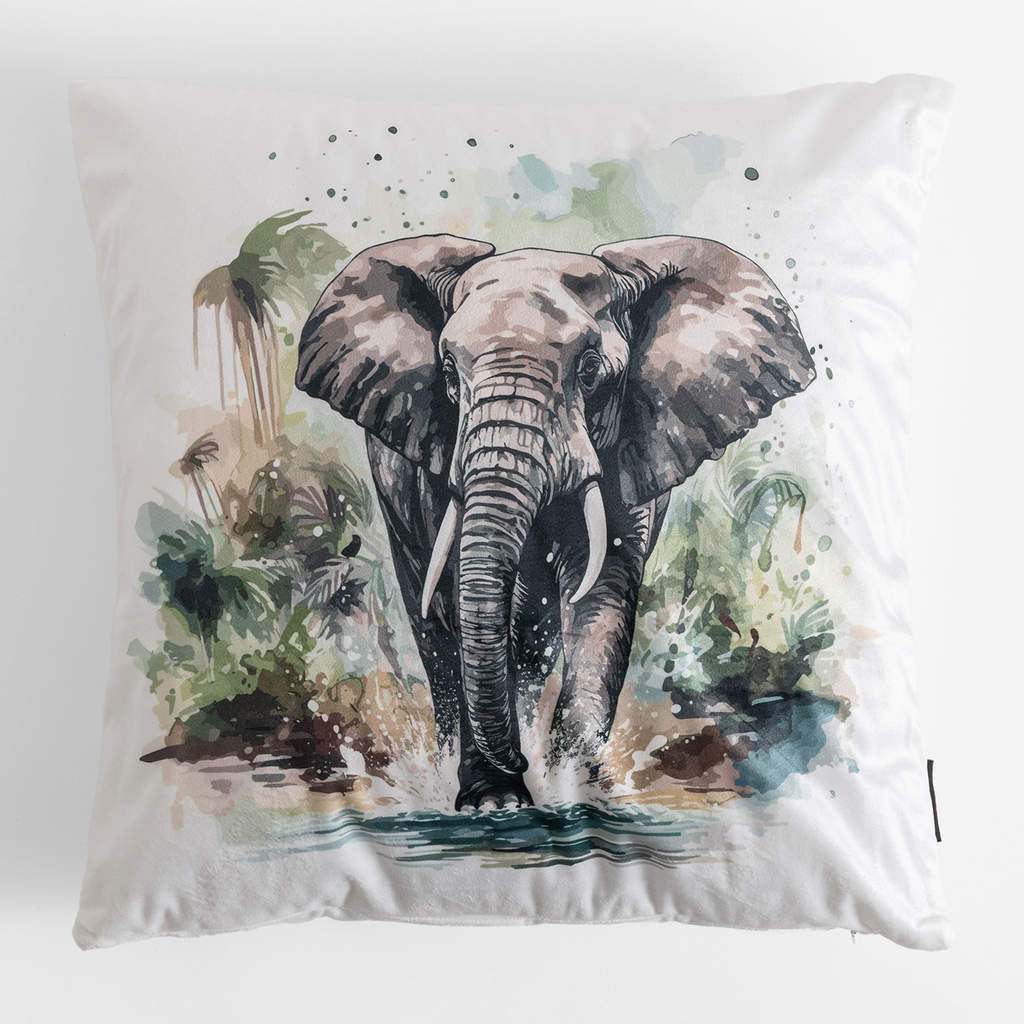 Dekoračná obliečka na vankúš SLON bielej farby OLIVE 45x45 cm