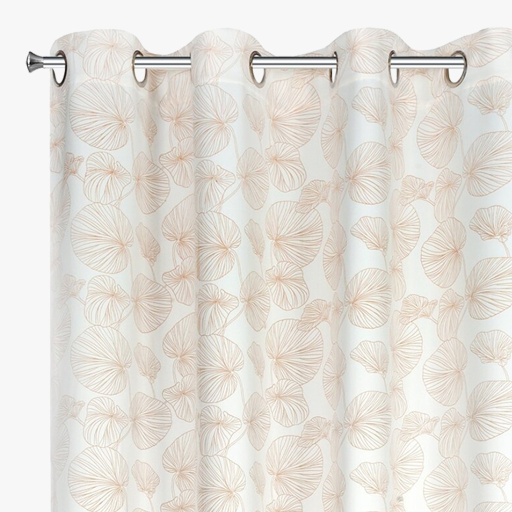 Záves MARIGOLD do obývacej izby v listoch, bielo-zlatá 140x250 cm