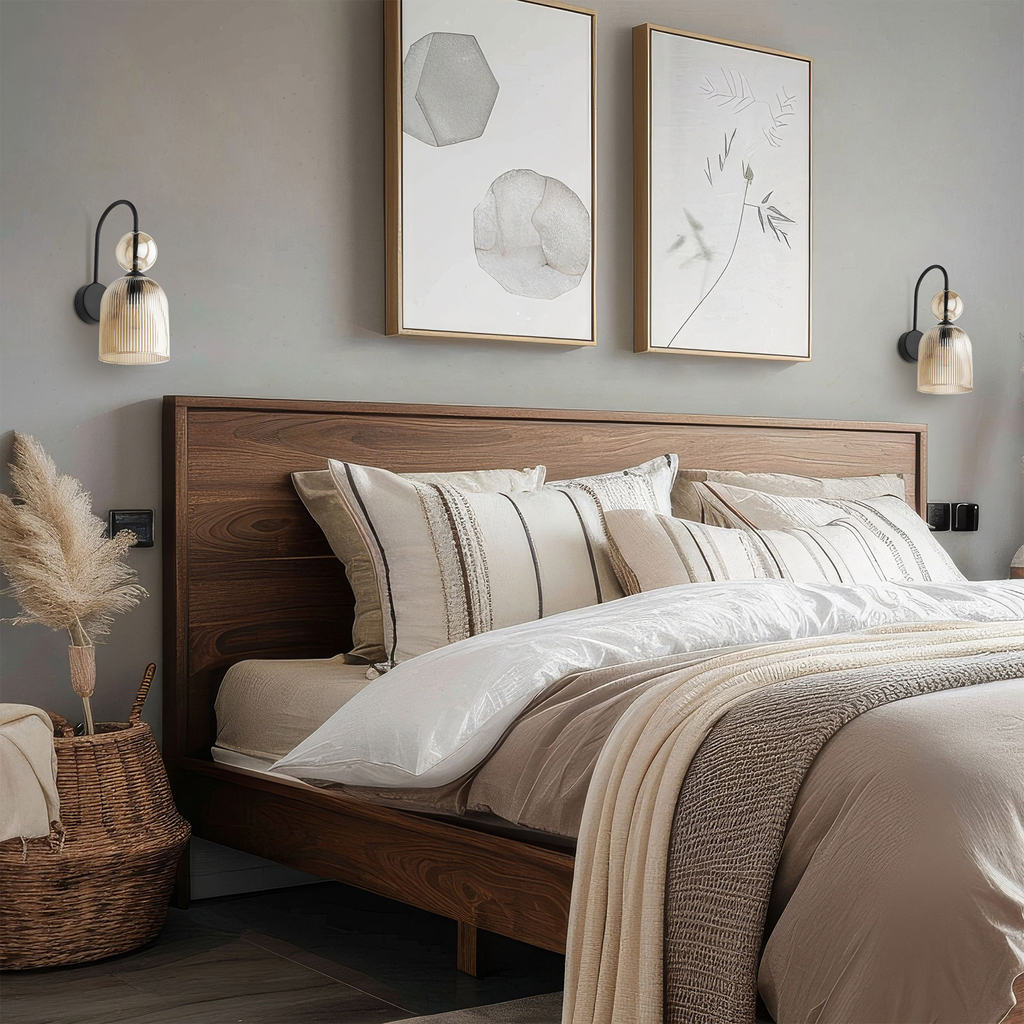 Čierne nástenné svietidlo SOPHIA COGNAC