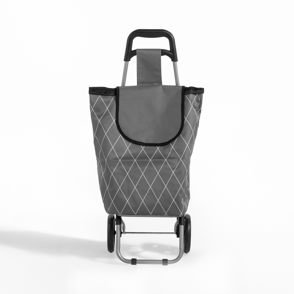Nákupná taška na kolieskach sivá 87x32x28 cm