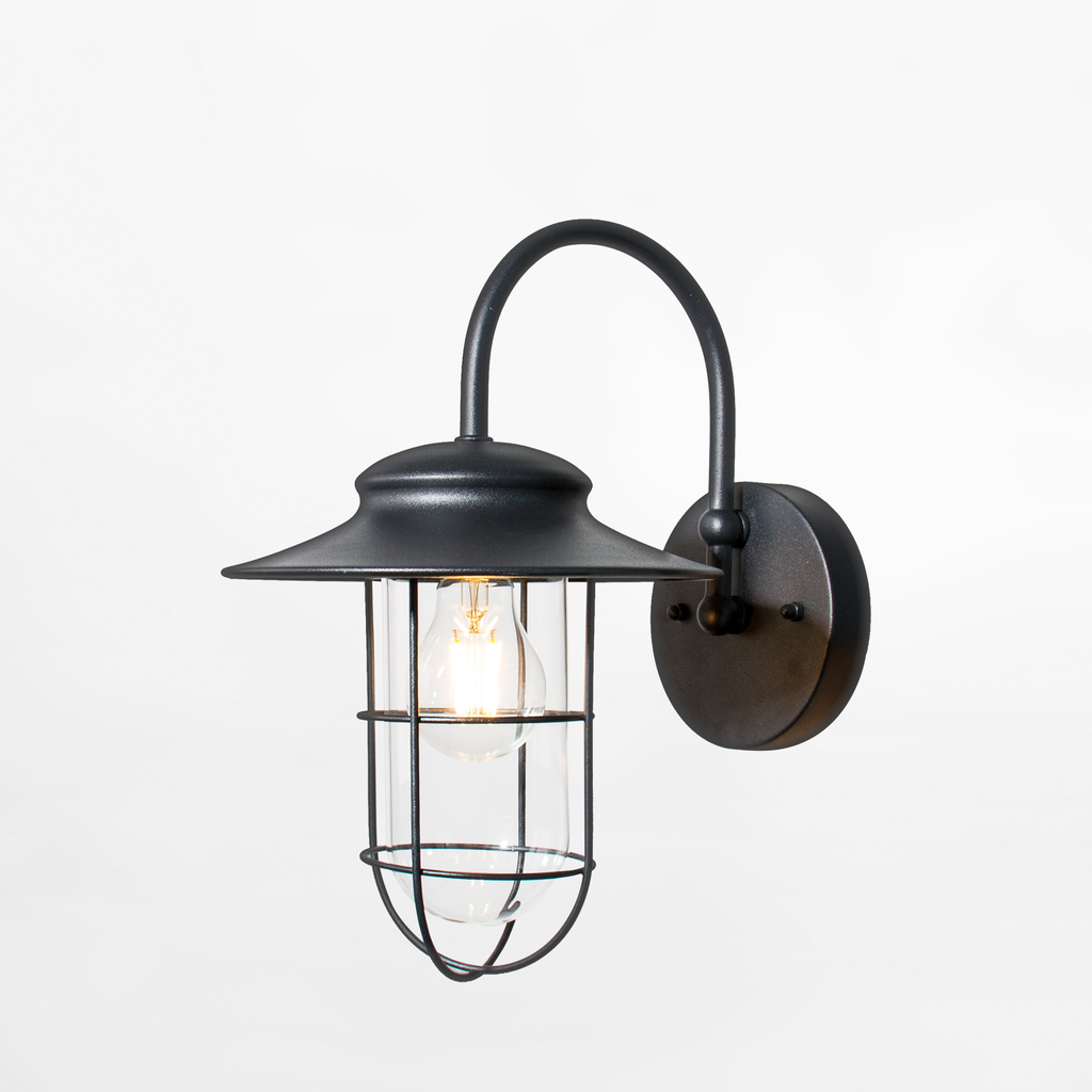 Vonkajšie nástenné svietidlo IP44 čierne INDUSTRIAL