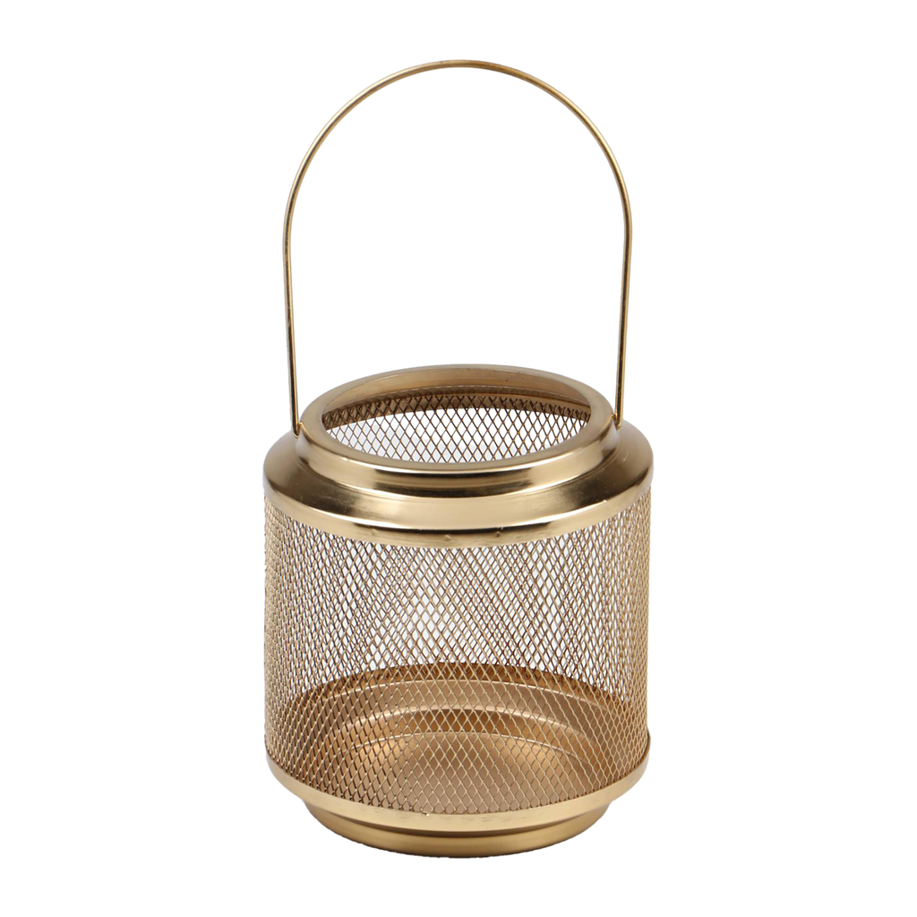 Svietnik lampáš 15,5 cm zlatý