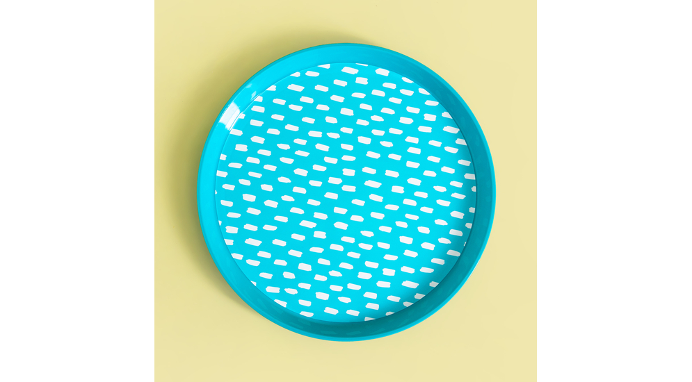 Súprava 4 plastových tanierov modrá, 21 cm
