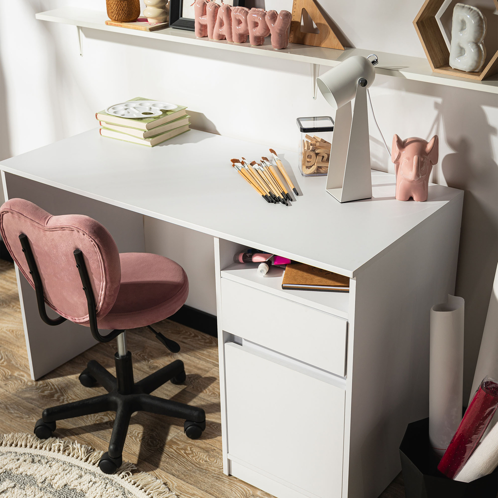 Industriálna stolná lampa biela a strieborná ARIES