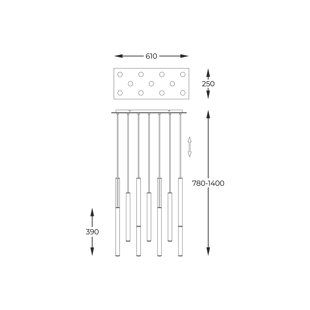LED luster na lanku strieborno-zlatý LOYA P0461-11A-B5SC