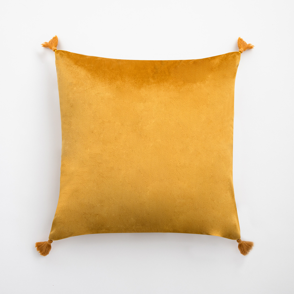 Obliečka na vankúš ADRIA z horčicového zamatu 45x45 cm