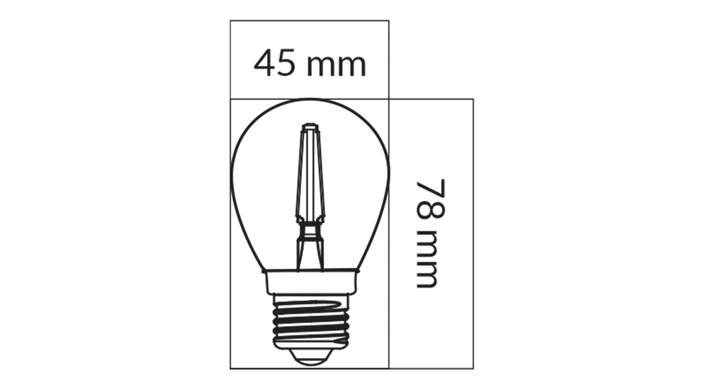 Žiarovka LED E27 1,3W ORO-E27-G45-FL-CLARO-1,3W-WW teplá farba