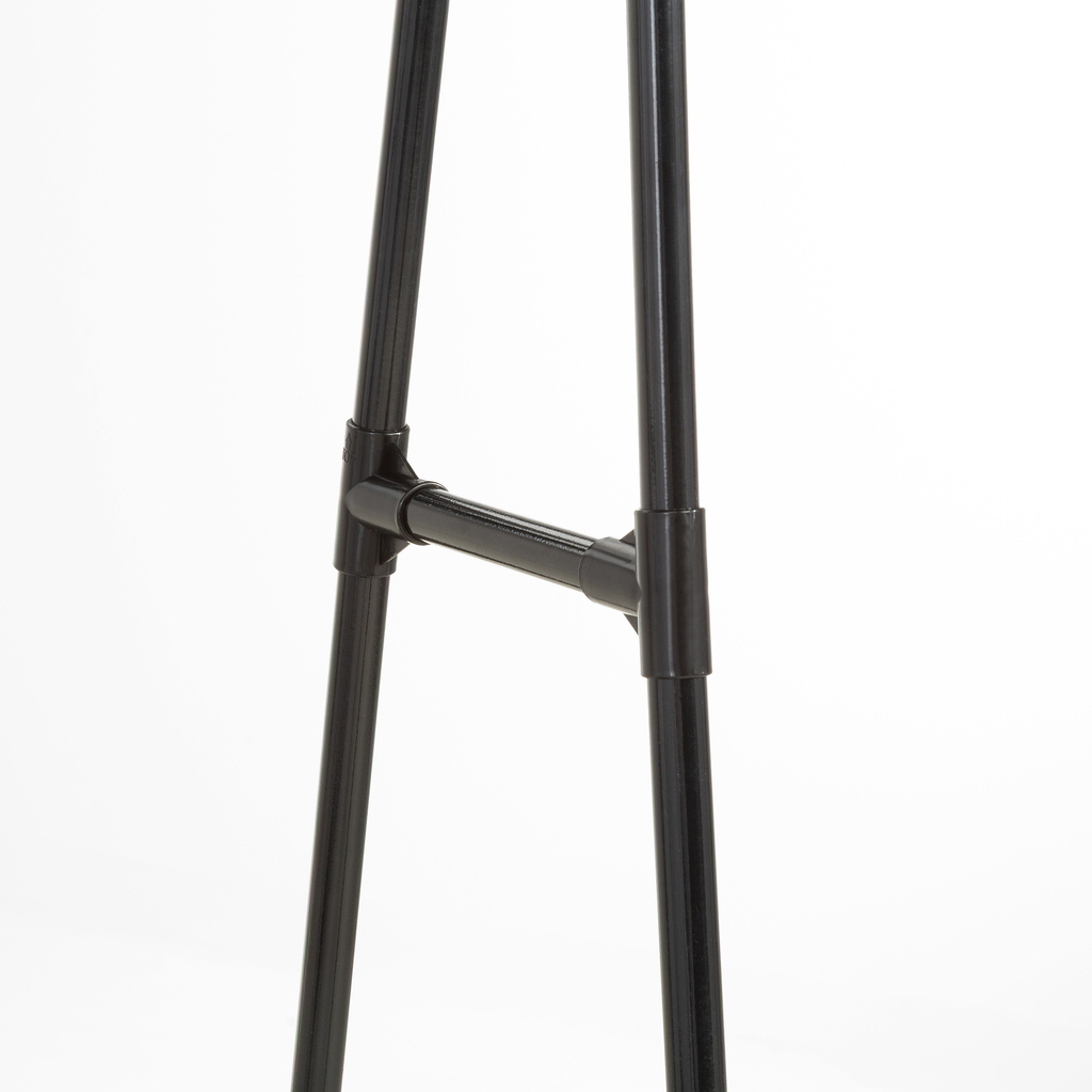 Stojací vešiak s policami, čierny, 84x48x156 cm