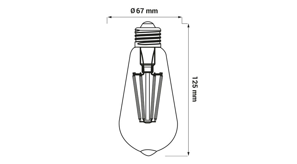 Dekoratívna retro LED žiarovka E27 8W teplá farba ORO-E27-ST64-FL-CLARO-8W-WW