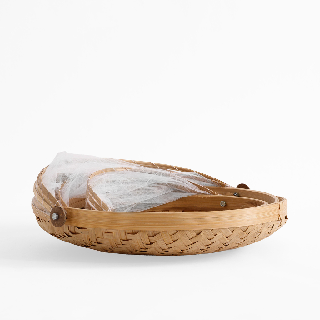 Košík s moskytiérou, bambusový, 35 cm