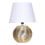 Stolná lampa glamour zlato-biela 31,5 cm
