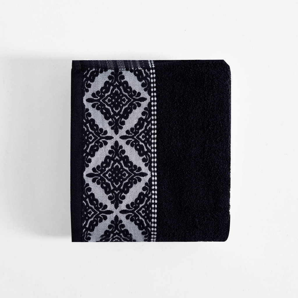 Bavlnený uterák čierno-biely AGADIR 50x90 cm