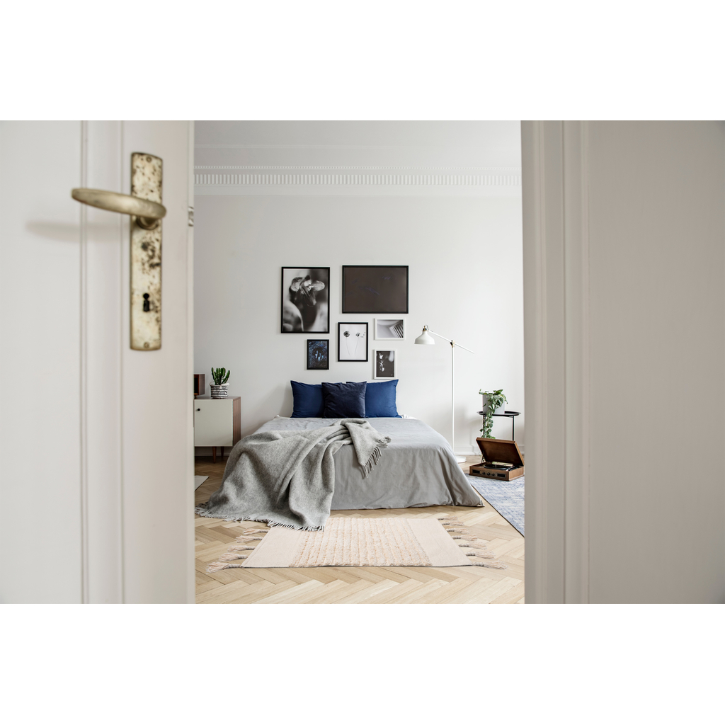 Bavlnený koberec BOHO so strapcami, krémový 60x100 cm