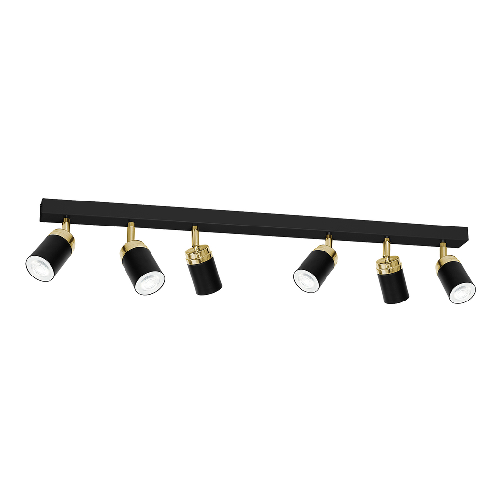 Bodové svietidlo čierno-zlaté 6xGU10 RENO VI