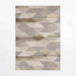 Koberec s geometrickým vzorom KEMET KOSOŠTVORCE, sivo-béžový, 120x170 cm