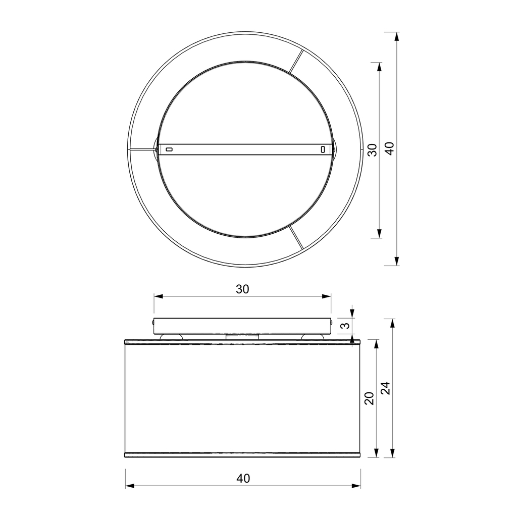 Stropná lampa čierna LOFT III