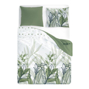 Bavlnené obliečky biele s motívom zelených listov NEW TRENDY 220x200 cm