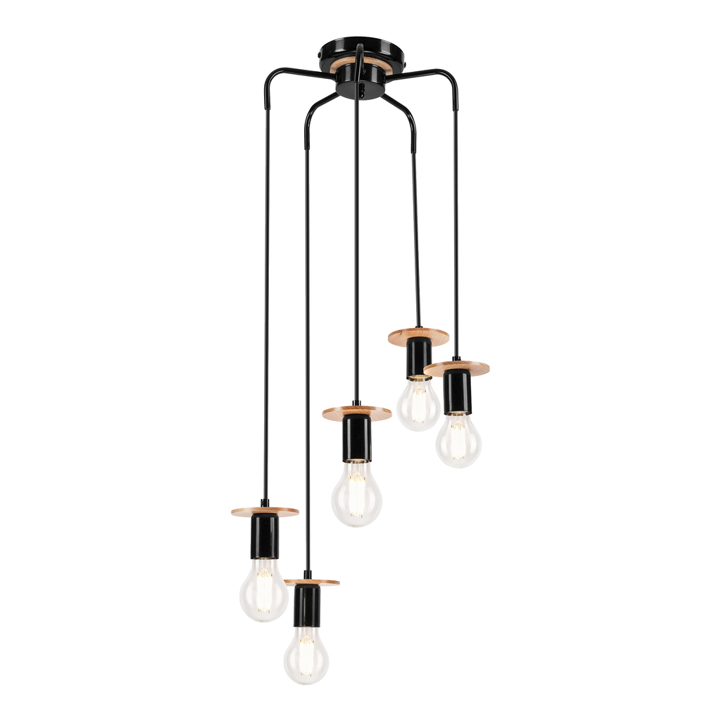 Loftové závesné svietidlo ANGELINA 5 čierne