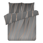 Súprava posteľnej bielizne z bavlneného saténu sivá ARGONGREY ELISA 220 x 200 cm