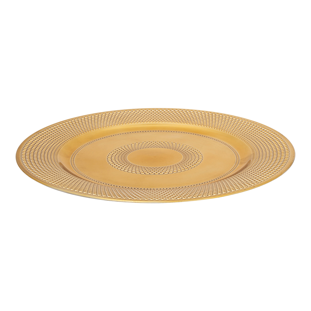 Zlatý dekoratívny tanier 33 cm