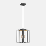 Závesné svietidlo čierny kov/svetlé drevo KORTEZ I
