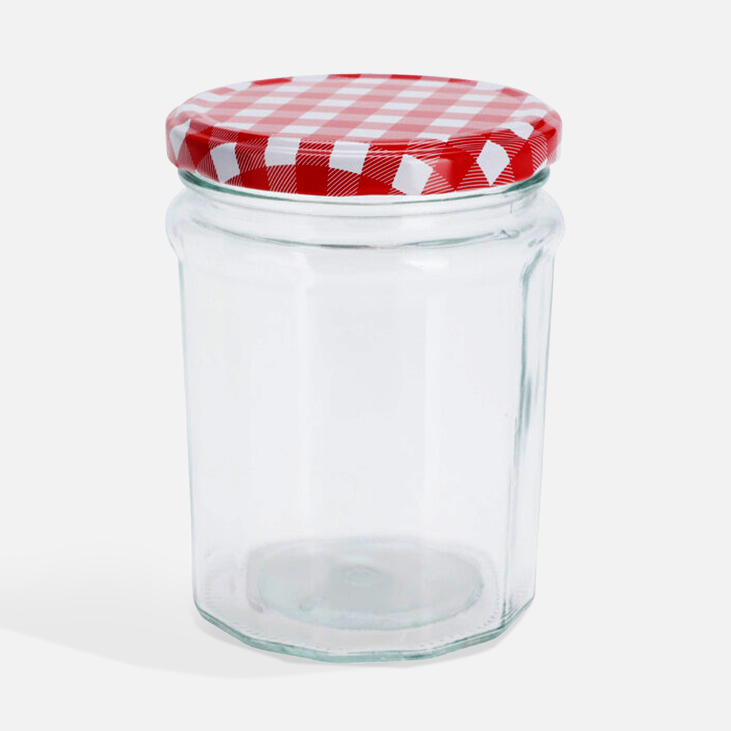 Sklenená nádoba s kovovým vekom 450 ml