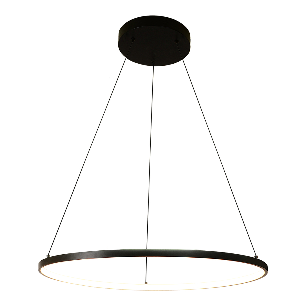 Kruhové závesné LED svietidlo čierne 60 cm HORIK