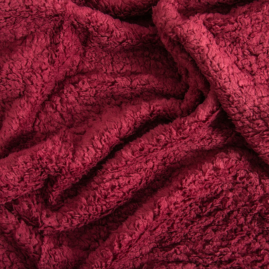 Deka LORENE bordová sherpa 150x210 cm