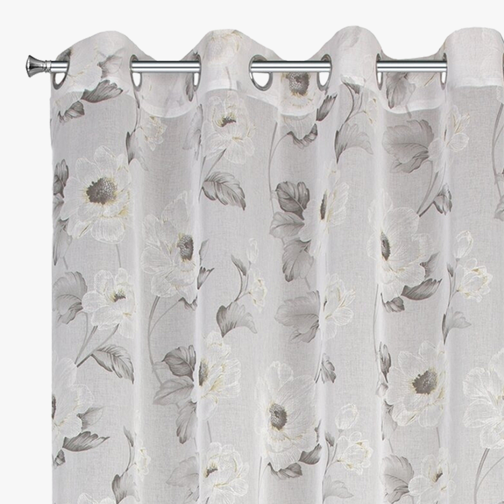 Záclona BESSY do obývacej izby, bielo-olivová 140x250 cm