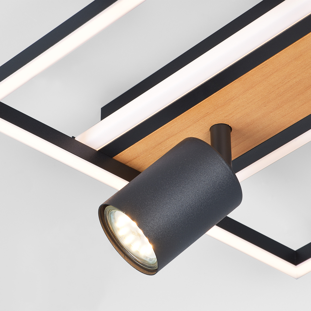 Geometrické stropné LED svietidlo drevo KORDA