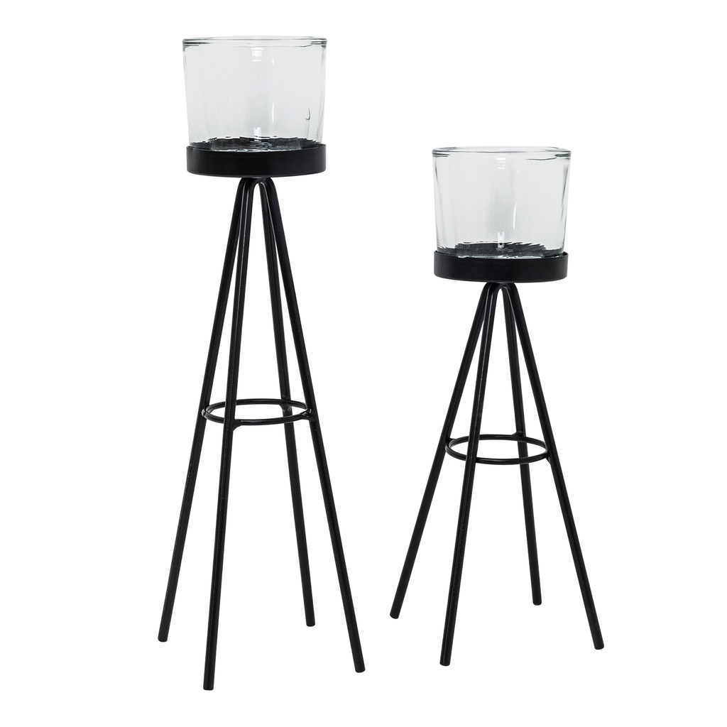 Sada 2 kovových svietnikov na čajové sviečky